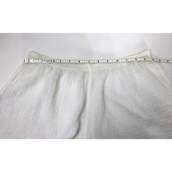 VTG 2 pc High Waisted Nightie Short Shorts & Top Pajama Lounge Set White Gauze L - Picture 12 of 16